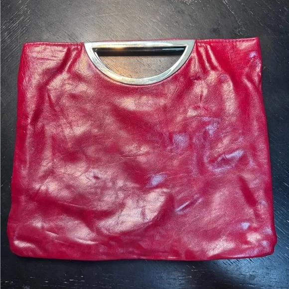 Style & Co Red Clutch Silver Handle Y2K Style 2000s Evening Bag - Picture 2 of 5